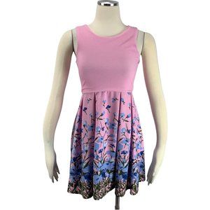 Copper Key Large Girl's Dress Pink Blue Flowers Po